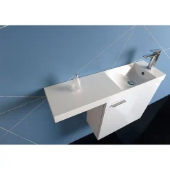 Pesuallas Interia Agos 80x22cx11 cm, vasen/oikea, valkoinen