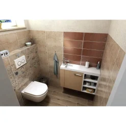 Pesuallas Interia Agos 80x22cx11 cm, vasen/oikea, valkoinen