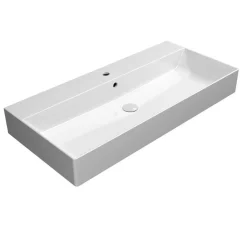 Pesuallas Interia Kube X 100x47cm, tasainen pohja, ExtraGlaze-pinnoite, valkoinen