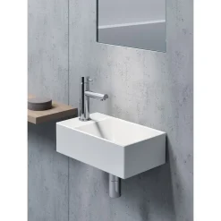 Pesuallas Interia Kube X 400x230 mm, hanareiällä, oikea/vasen, valkoinen