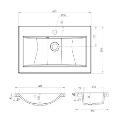 Pesuallas Grip Claudia 60 600x390mm valumarmori valkoinen