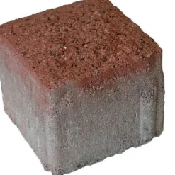 Pihakivi Rudus Artik-noppa, 92x92x80mm, profiloitu, hienopesty, punainen