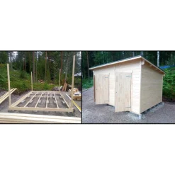 Piharakennuksen asennus 10-13,9 m2 kokoisille rakennuksille