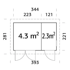 Pihavaja Palmako Kalle 6,6 m²