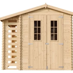 Pihavaja polttopuukatoksella Timbela M386C, 4.47m², eri vaihtoehtoja