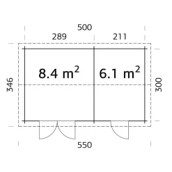 Pihavarasto Palmako Jari 14,5 m²