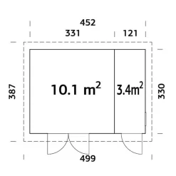Pihavarasto Palmako Kalle 13,5 m²