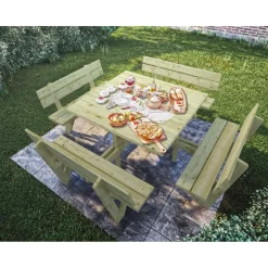 Piknik pöytäryhmä Palmako Arthur 274x274 cm vihreä