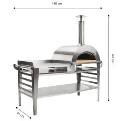 Pizzauuni GrillSymbol Pizzo XL Inox, pöydällä, , 180x81x182cm