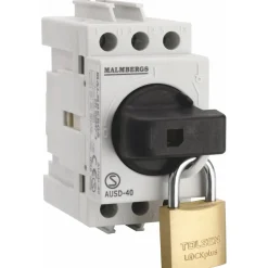 Pääkytkin Malmbergs 40A 3-napainen 2 moduulia