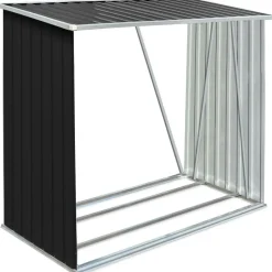 Polttopuukatos 163x83x154cm, galvanoitu teräs, antrasiitti