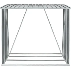 Polttopuukatos 163x83x154cm, galvanoitu teräs, harmaa