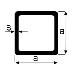 Putkipalkki teräs neliö 100x100x4,0 mm S355J2H pituus 6 m