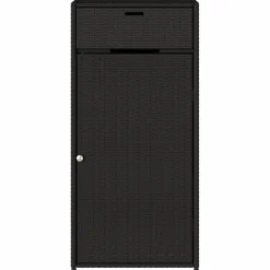 Puutarhan säilytyskaappi musta 55x55x111 cm polyrottinki