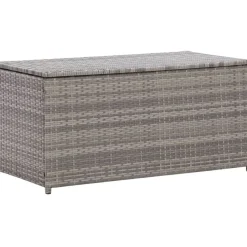 Puutarhan säilytyslaatikko polyrottinki 100x50x50 cm harmaa