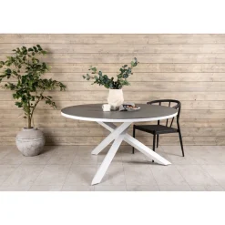 Pyöreä ruokapöytä Venture Home Copacabana 2, Ø140cm, harmaa/valkoinen