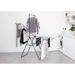 Pyykinkuivausteline Brabantia HangOn 25m + tanko musta