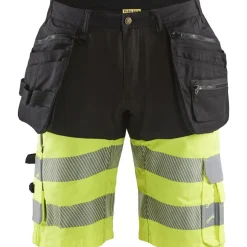 Riipputaskushortsit Blåkläder 1596 Highvis Stretch musta/huomiokeltainen
