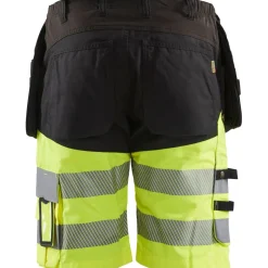 Riipputaskushortsit Blåkläder 1596 Highvis Stretch musta/huomiokeltainen