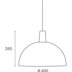 Riippuvalaisin Innolux Kupoli Ø 400x260 mm hopea
