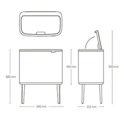 Roska-astia Brabantia Bo Touch Bin, 3x11L