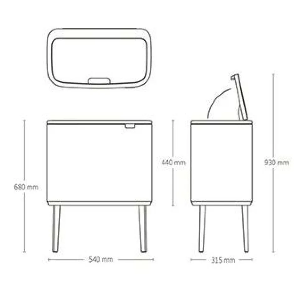 Roska-astia Brabantia Bo Touch Bin, 3x11L