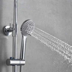 Sadesuihkusetti Bathlife Glimma, termostaattihanalla, hierova suihku, suihkupää ⌀200mm, kromi