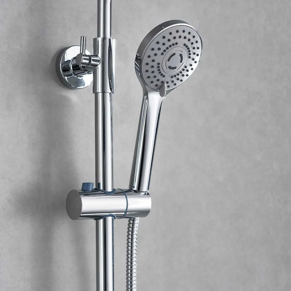 Sadesuihkusetti Bathlife Glimma, termostaattihanalla, hierova suihku, suihkupää ⌀200mm, kromi