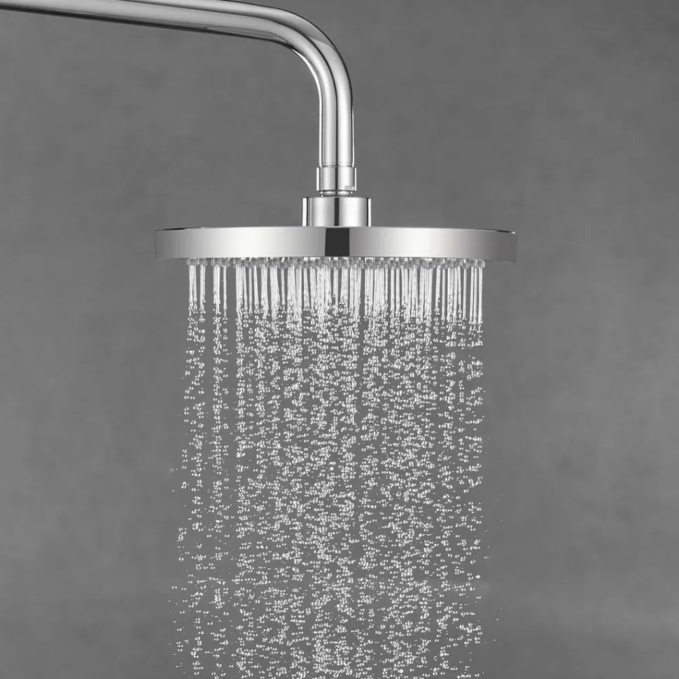 Sadesuihkusetti Bathlife Glimma, termostaattihanalla, hierova suihku, suihkupää ⌀200mm, kromi