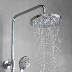 Sadesuihkusetti Bathlife Glimma, termostaattihanalla, hierova suihku, suihkupää ⌀200mm, kromi