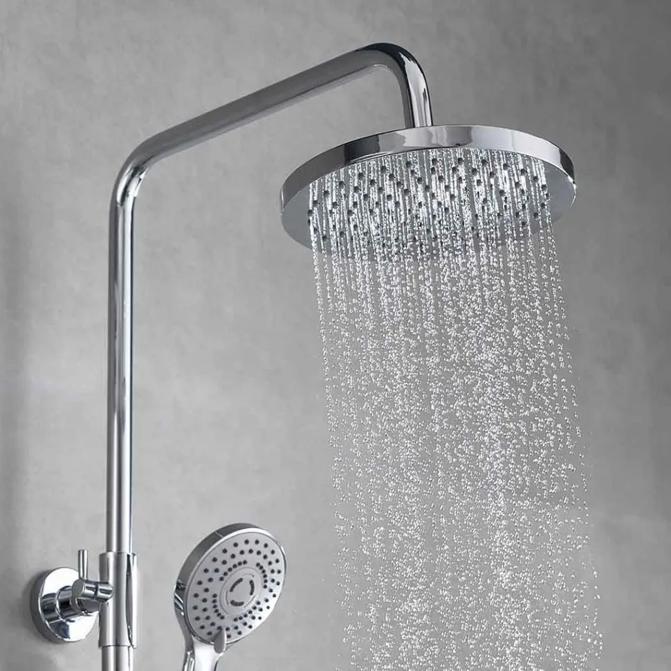Sadesuihkusetti Bathlife Glimma, termostaattihanalla, hierova suihku, suihkupää ⌀200mm, kromi
