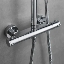 Sadesuihkusetti Bathlife Glimma, termostaattihanalla, hierova suihku, suihkupää ⌀200mm, kromi