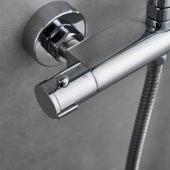 Sadesuihkusetti Bathlife Glimma, termostaattihanalla, hierova suihku, suihkupää ⌀200mm, kromi
