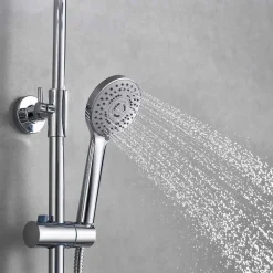 Sadesuihkusetti Bathlife Glimma, termostaattihanalla, hierova suihku, suihkupää ⌀200mm, kromi