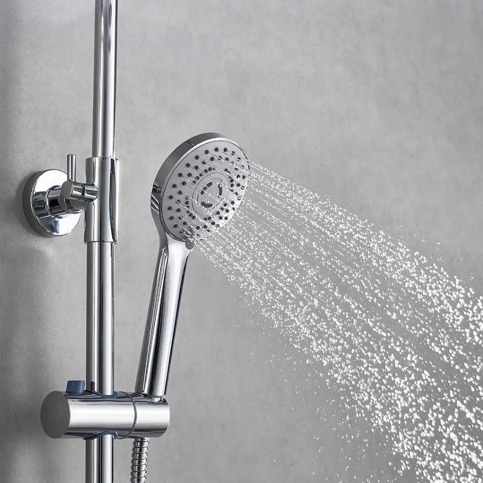 Sadesuihkusetti Bathlife Glimma, termostaattihanalla, hierova suihku, suihkupää ⌀200mm, kromi