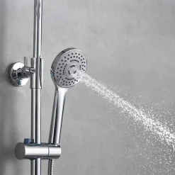 Sadesuihkusetti Bathlife Glimma, termostaattihanalla, hierova suihku, suihkupää ⌀200mm, kromi