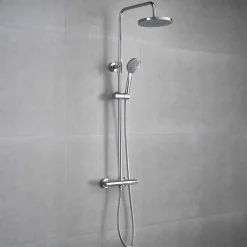 Sadesuihkusetti Bathlife Glimma, termostaattihanalla, hierova suihku, suihkupää ⌀200mm, kromi
