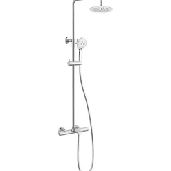 Sadesuihkusetti Bathlife Brusa, termostaattihanalla, suihkupää ⌀240mm, juoksuputkella, kiiltävä kromi