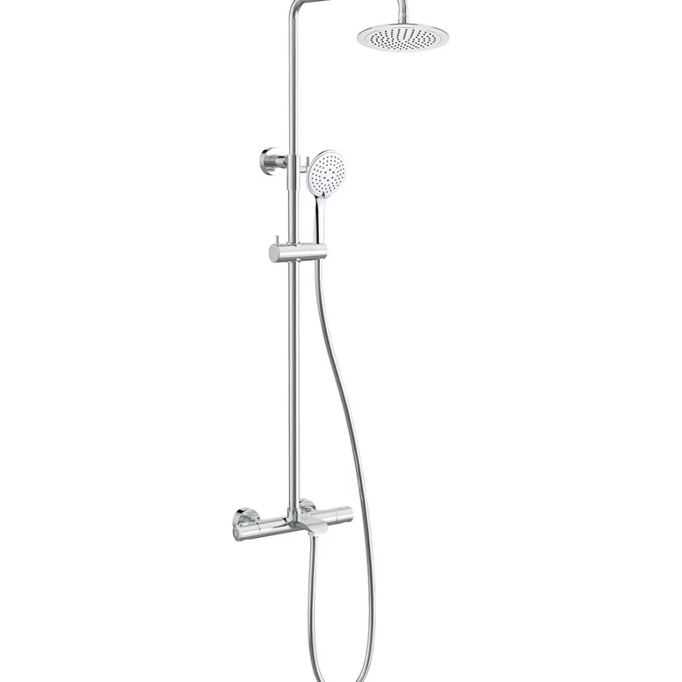 Sadesuihkusetti Bathlife Brusa, termostaattihanalla, suihkupää ⌀240mm, juoksuputkella, kiiltävä kromi