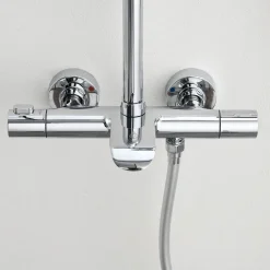 Sadesuihkusetti Bathlife Brusa, termostaattihanalla, suihkupää ⌀240mm, juoksuputkella, kiiltävä kromi