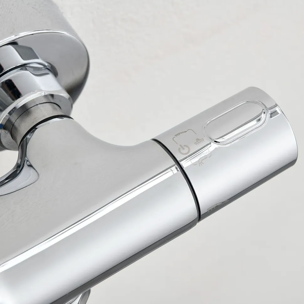 Sadesuihkusetti Bathlife Brusa, termostaattihanalla, suihkupää ⌀240mm, juoksuputkella, kiiltävä kromi