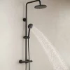 Sadesuihkusetti Bathlife Glimma, termostaattihanalla, hierova suihku, suihkupää ⌀200mm, musta