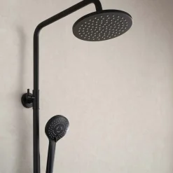 Sadesuihkusetti Bathlife Glimma, termostaattihanalla, hierova suihku, suihkupää ⌀200mm, musta