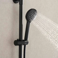 Sadesuihkusetti Bathlife Glimma, termostaattihanalla, hierova suihku, suihkupää ⌀200mm, musta