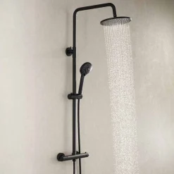Sadesuihkusetti Bathlife Glimma, termostaattihanalla, hierova suihku, suihkupää ⌀200mm, musta