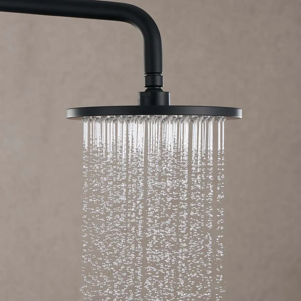 Sadesuihkusetti Bathlife Glimma, termostaattihanalla, hierova suihku, suihkupää ⌀200mm, musta