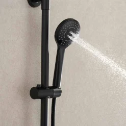Sadesuihkusetti Bathlife Glimma, termostaattihanalla, hierova suihku, suihkupää ⌀200mm, musta