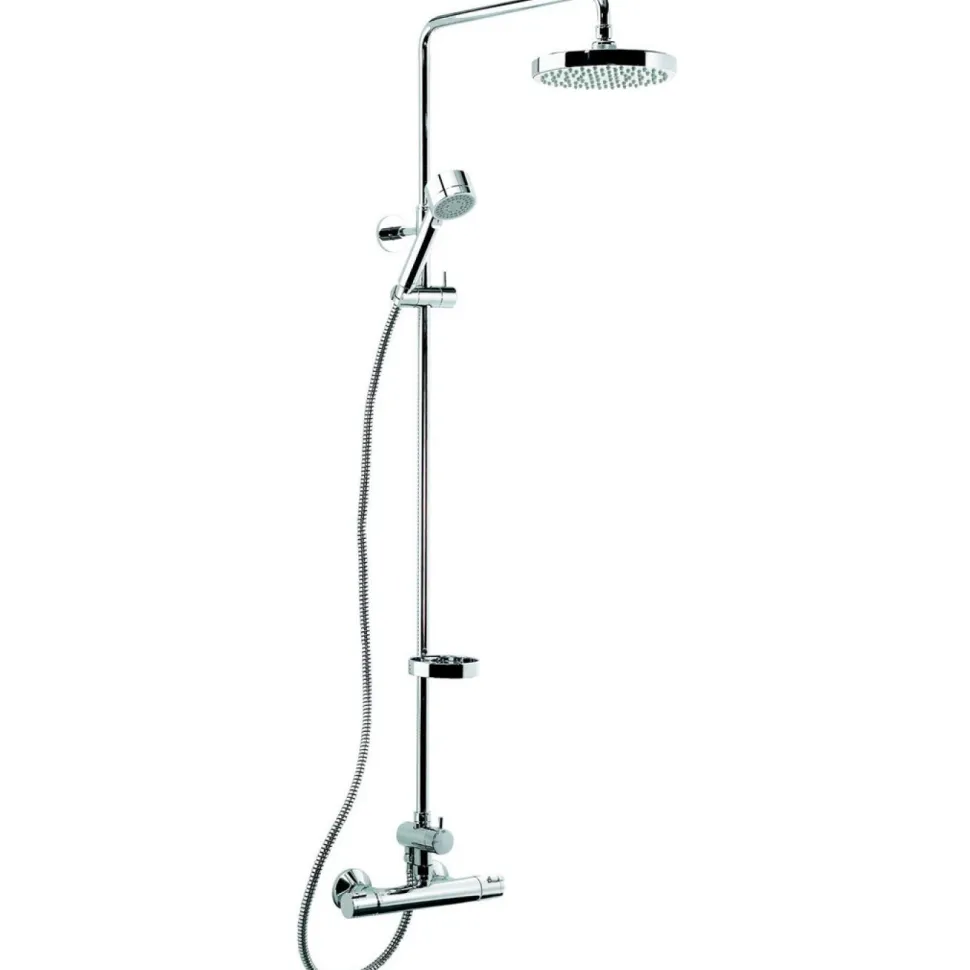 Sadesuihkusetti Damixa Akita 40910, termostaattihanalla, suihkupää ⌀200mm, vettä säästävä, hierova suihku, kromi