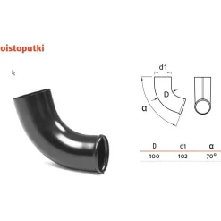 Sadevesijärjestelmä Ruukki puolipyöreä: poistoputki ø100mm, eri värejä