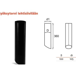 Sadevesijärjestelmä Ruukki puolipyöreä: syöksytorvi lehtisiivilälle ø100mm, eri värejä